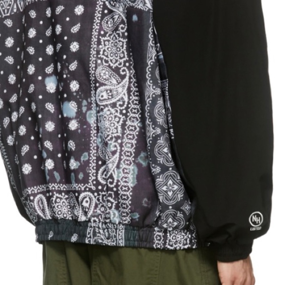 Neighborhood Jacket Bandana Oversized Japan Designer Chopped Track Black Mens - Picture 5 of 15